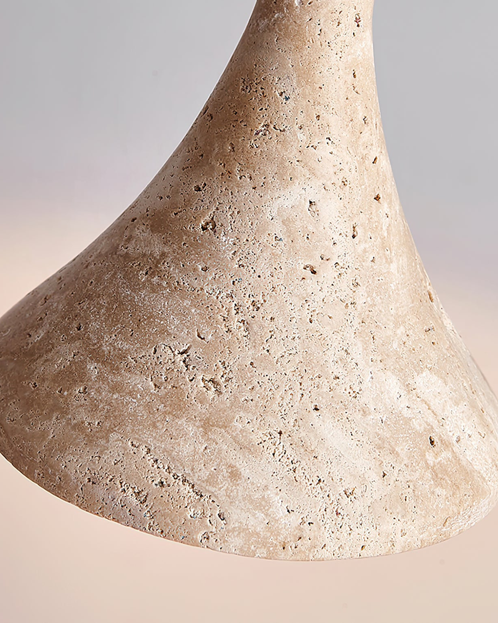 Travertine Glow Pendant Light With Walnut Wood Detail For Modern Kitchens