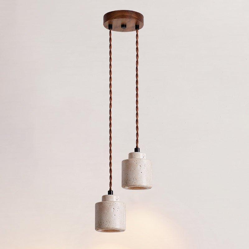 Travertine Drum Pendant Lamp For Kitchen And Bedside Ambience