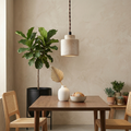 Travertine Drum Pendant Lamp For Kitchen And Bedside Ambience