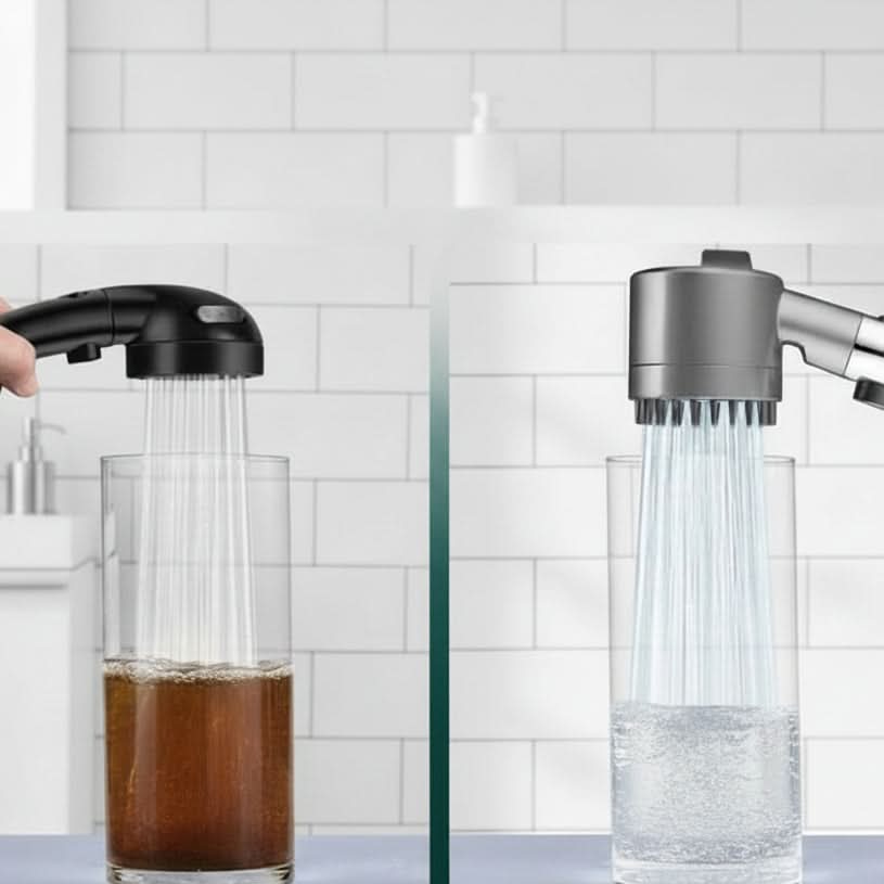 High Pressure Filtered Shower Head 9 Layer Filtration System | meowbutter