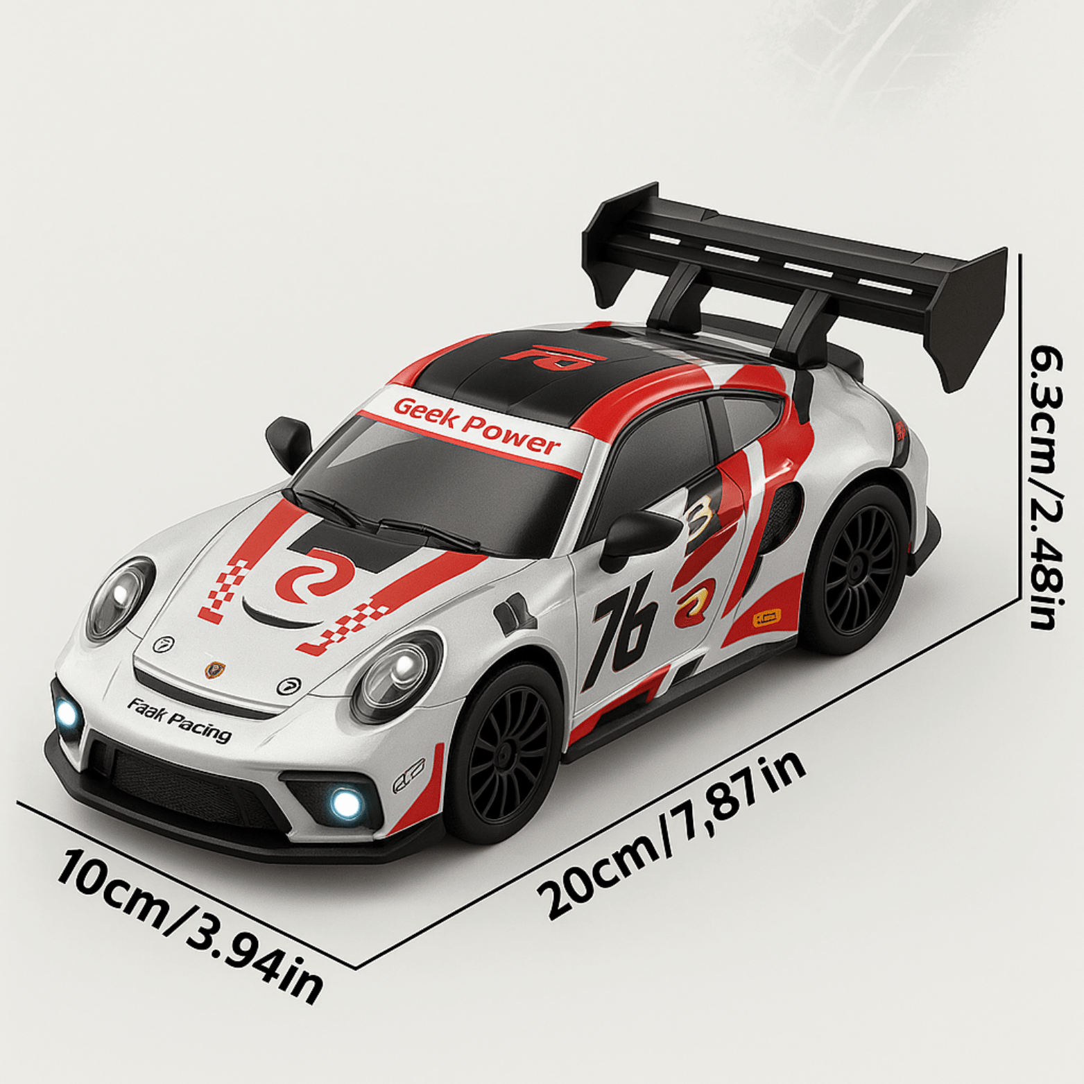 Samochód RC - tryby prędkości i driftu - wymienne opony - 2,4 GHz - reflektory LED - karoseria ABS | meowbutter
