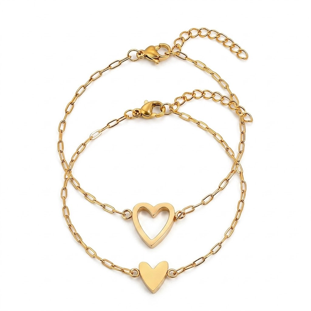 Bracelet Adjustable Heart Chain Matching Couple Jewelry | Meowbutter