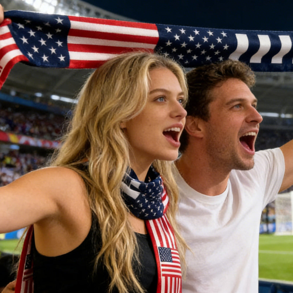 Fanschal mit US-Flagge