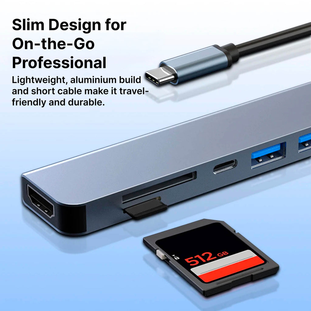 Adapter wieloportowy USB-C - HDMI - USB - czytnik kart SD - kompatybilny z MacBookiem | meowbutter