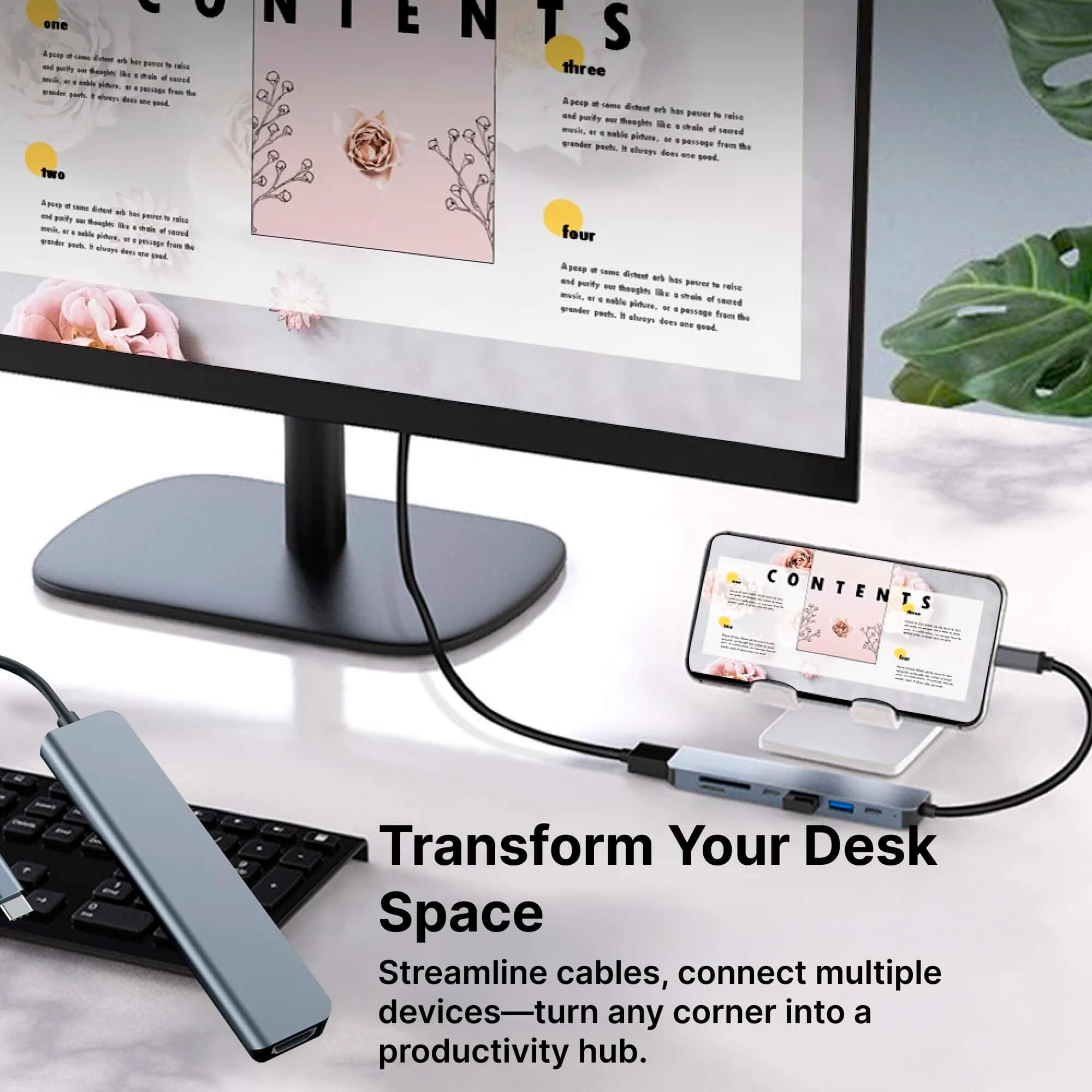 Adapter wieloportowy USB-C - HDMI - USB - czytnik kart SD - kompatybilny z MacBookiem | meowbutter