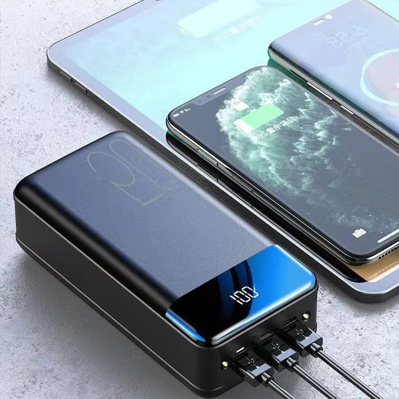 100 000 mAh kapacitású hordozható power bank – gyorstöltésű külső akkumulátoros tartalék áramforrás