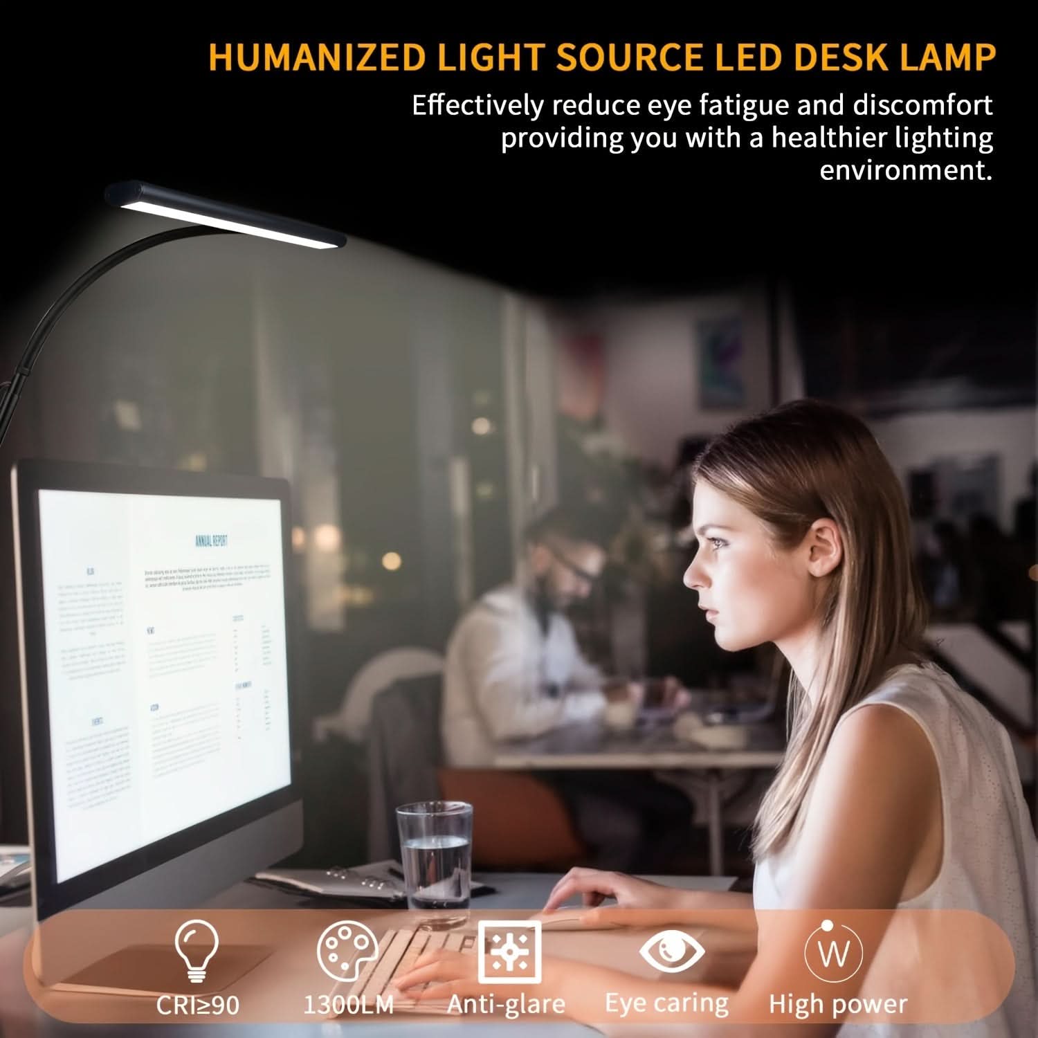 Ultra Wide LED Desk Lamp with Adjustable Color Modes | meowbutter
