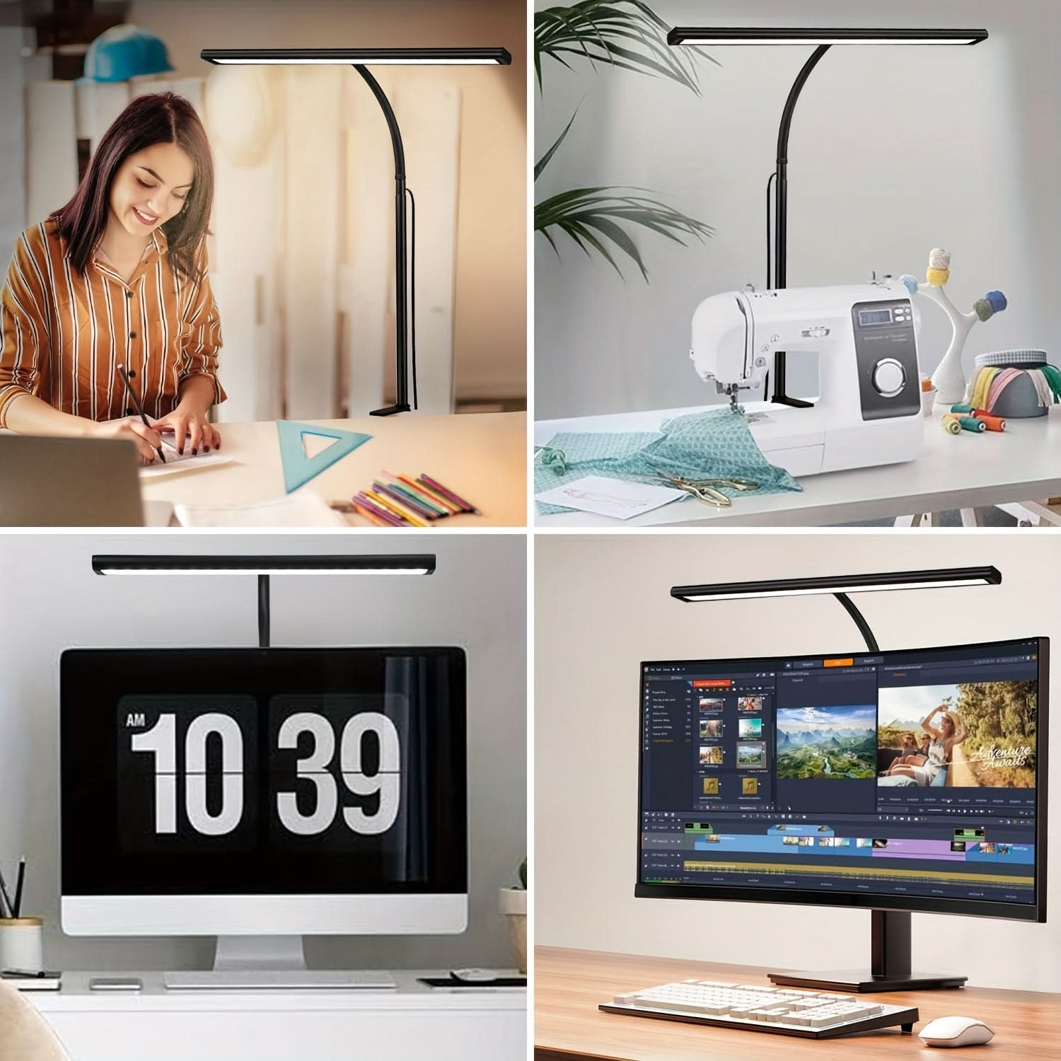 Ultra Wide LED Desk Lamp with Adjustable Color Modes | meowbutter