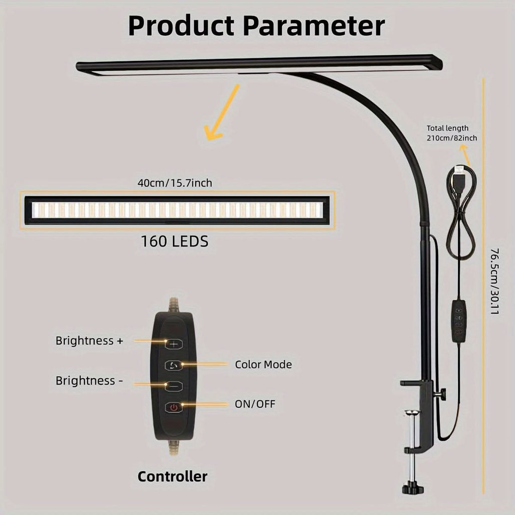 Ultra Wide LED Desk Lamp with Adjustable Color Modes | meowbutter