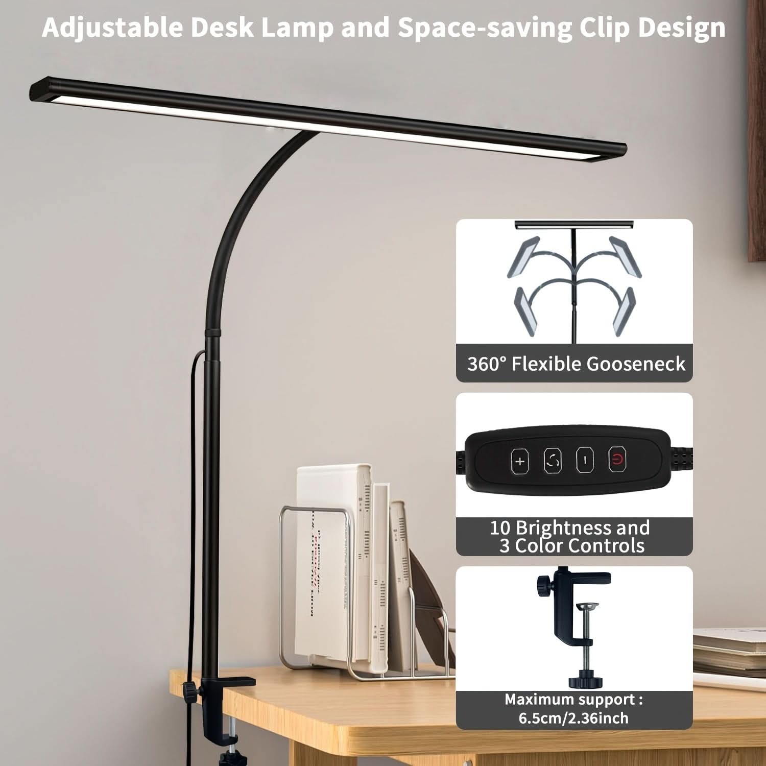 Ultra Wide LED Desk Lamp with Adjustable Color Modes | meowbutter