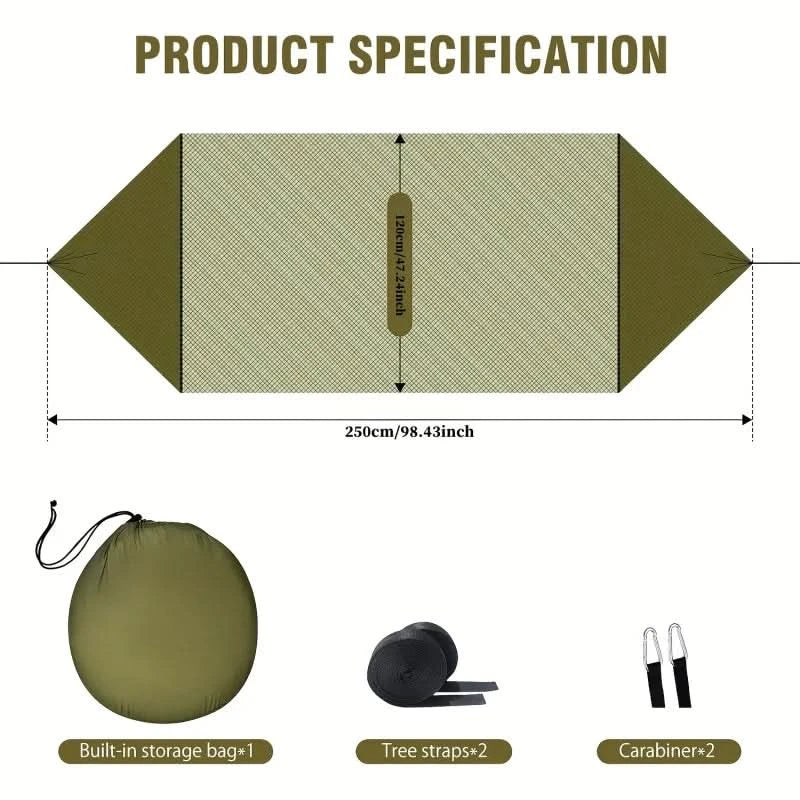 Compacte buitenshangmat met geïntegreerd insectennet | meowbutter