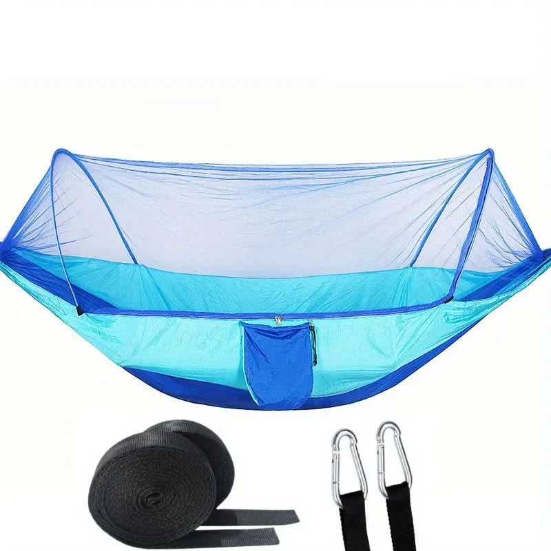 Compacte buitenshangmat met geïntegreerd insectennet | meowbutter