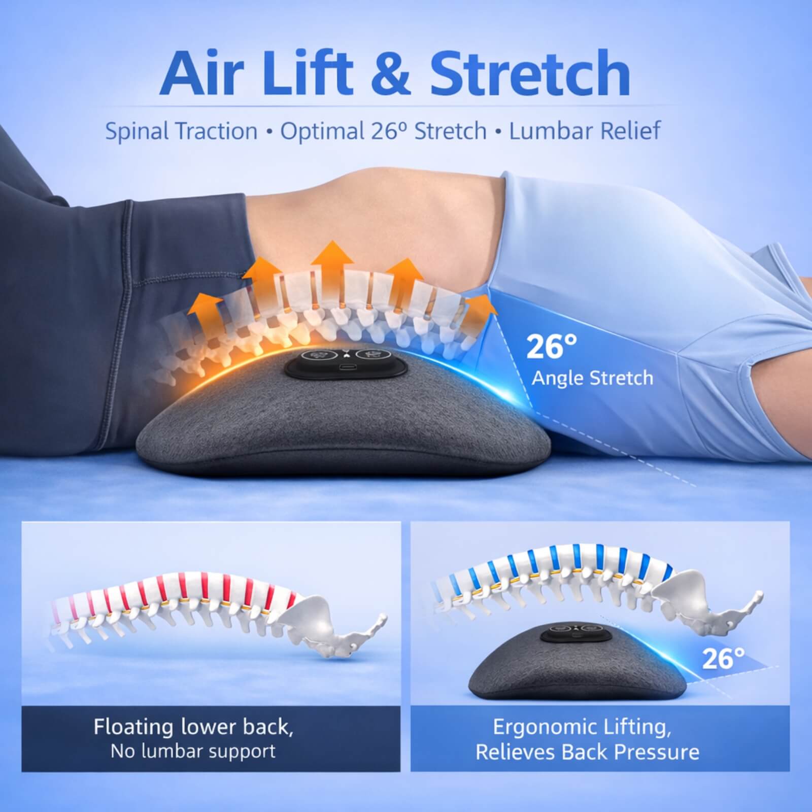 3-in-1 Back Massager with Heat - Vibration - Lumbar Support - Electric - Home & Office | meowbutter