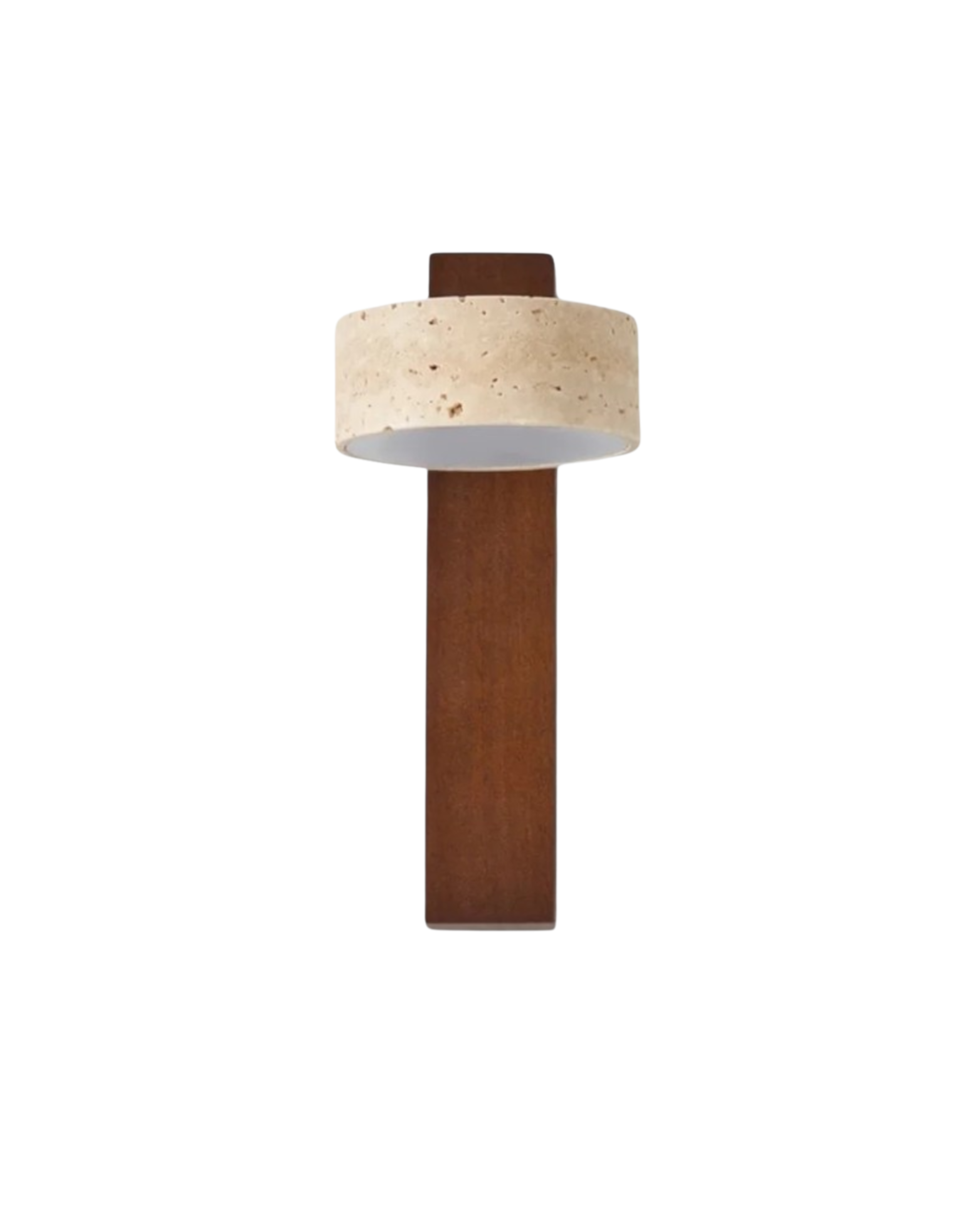 Travertine Wall Lamp | Modern Stone & Wood Sconce | Meowbutter