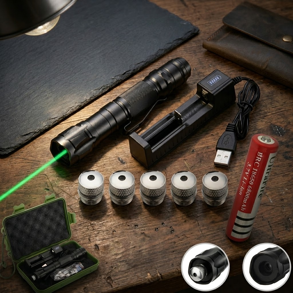 Puntatore Laser Ricaricabile a Lungo Raggio Verde Strumento di Precisione | Meowbutter