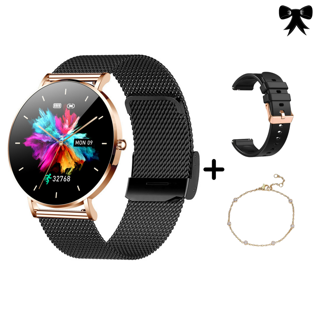 Smartwatch mit Voll-Touchscreen – Mineralglas-Display – Bluetooth-Verbindung | meowbutter