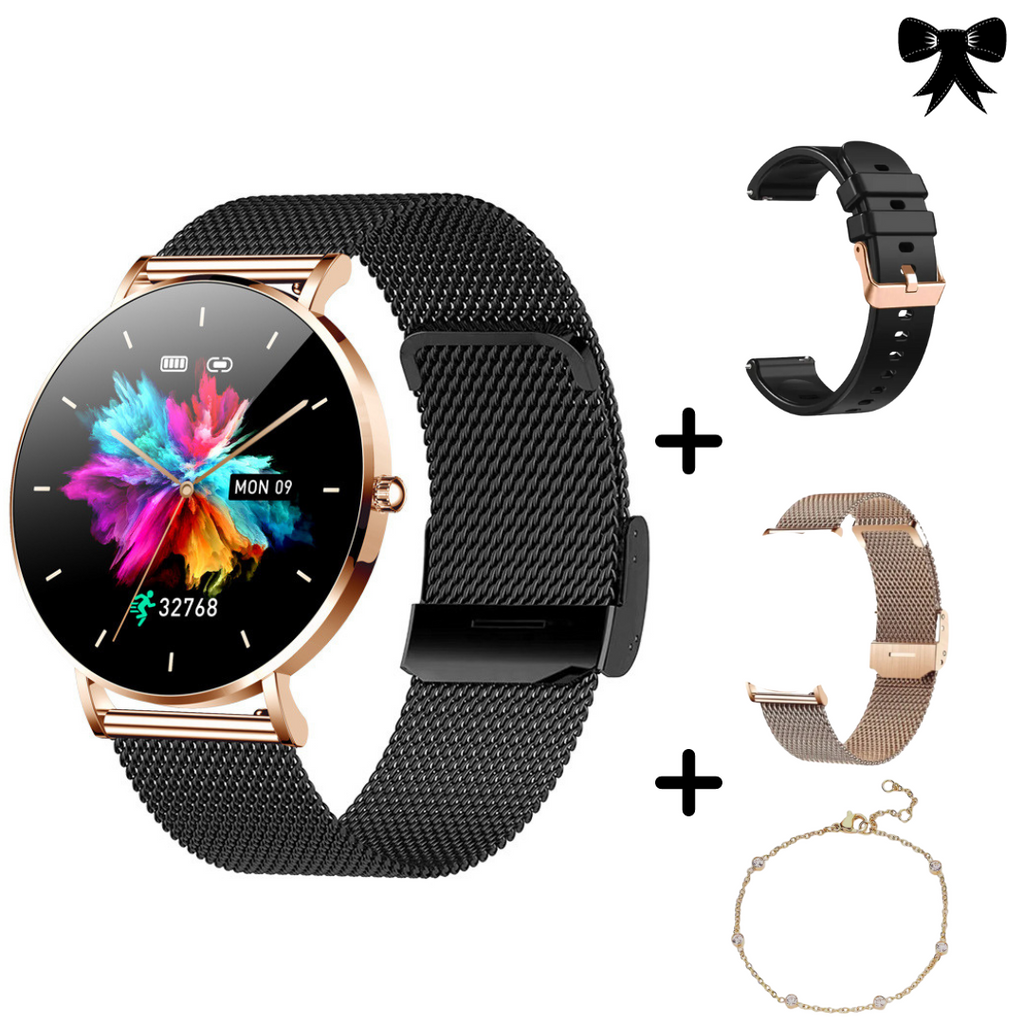 Smartwatch mit Voll-Touchscreen – Mineralglas-Display – Bluetooth-Verbindung | meowbutter