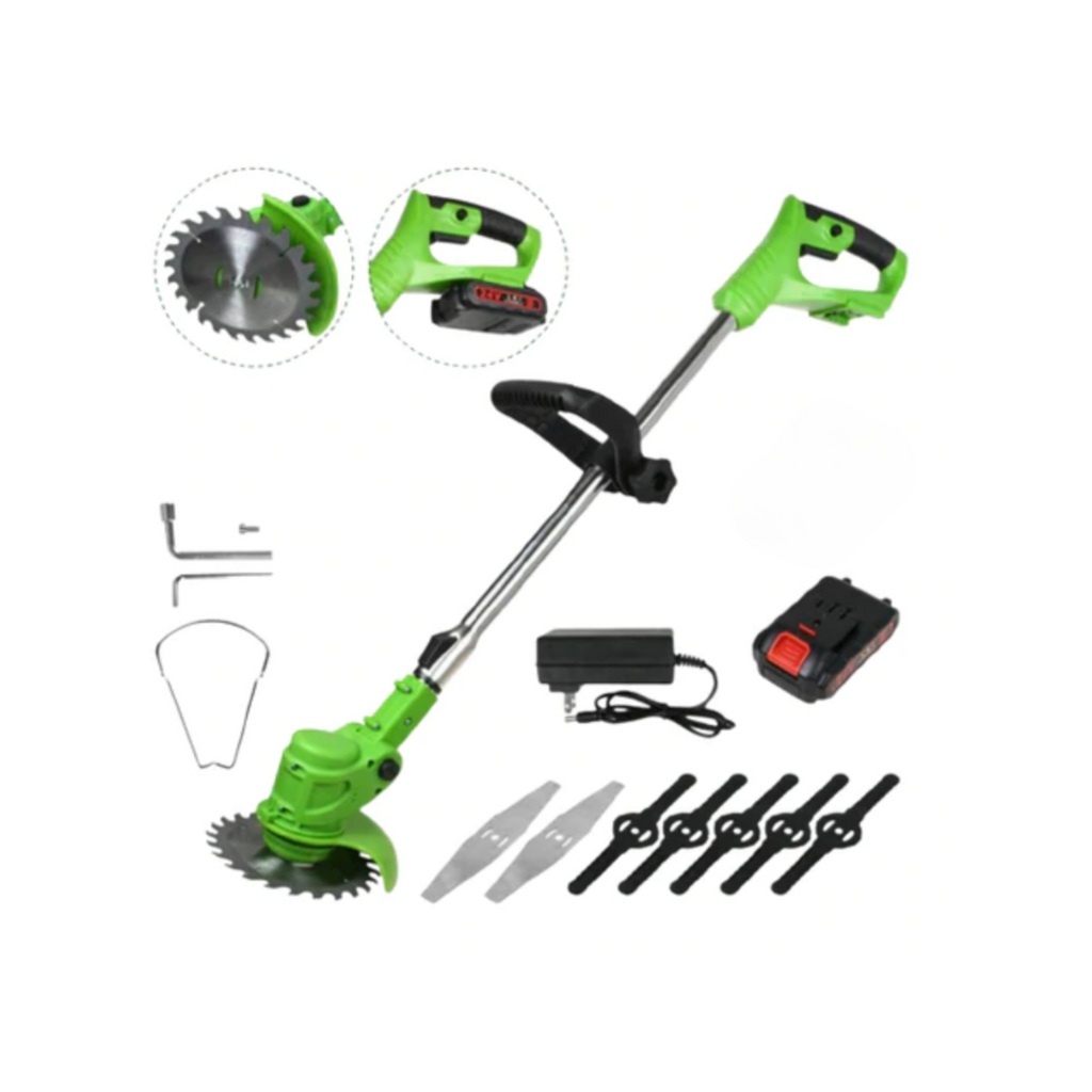 Aku strunová sekačka na trávu - 24V motor - 6palcová čepel - teleskopická tyč | meowbutter