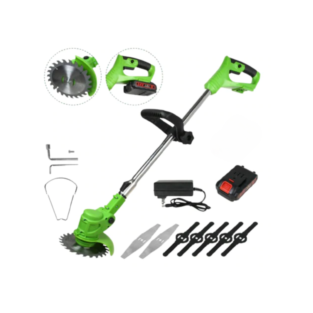 Aku strunová sekačka na trávu - 24V motor - 6palcová čepel - teleskopická tyč | meowbutter