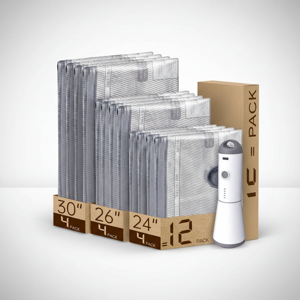 Vacuum Storage Bags Cordless Pump Travel Packing Set | Meowbutter