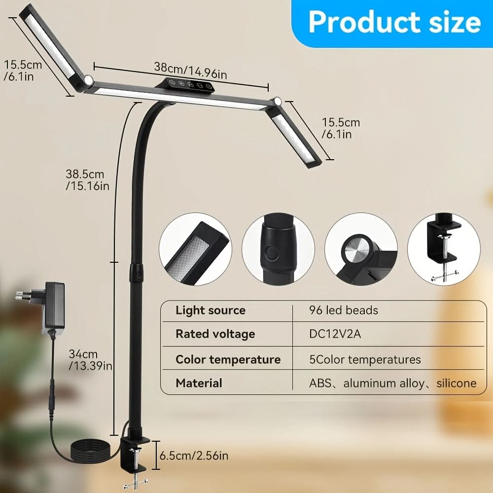 18W LED Work Lamp with Adjustable Goose Neck for Wide Area Illumination | meowbutter