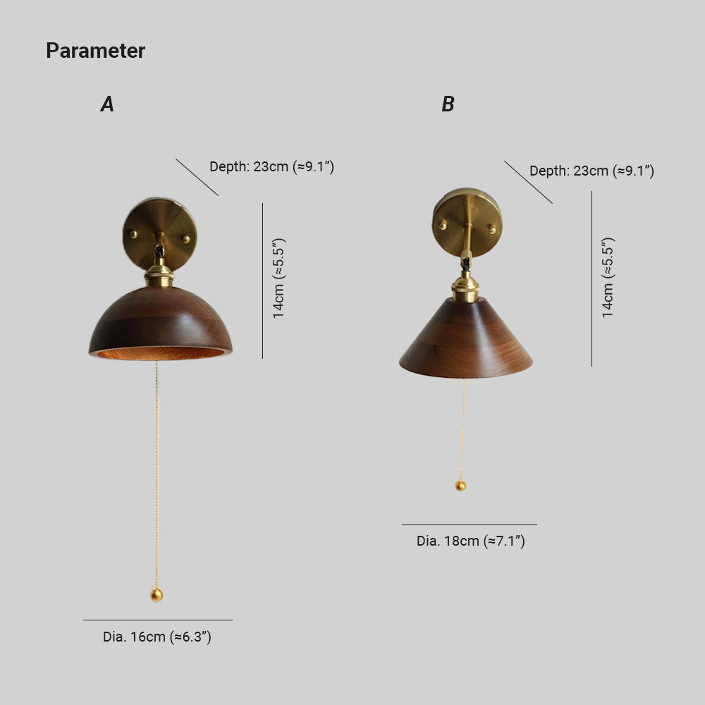 Kirrea Vintage Wall Lamp With Pull Chain Switch