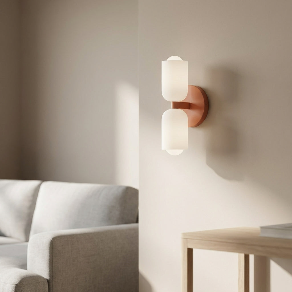 Glass Elements And Metal Wall Light With Dual Up-Down Lighting Nordic Style