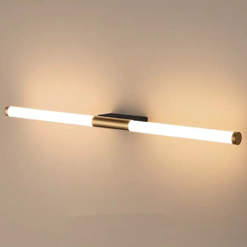Gold Finish Metal And Acrylic Wall Light With Linear LED Bar
