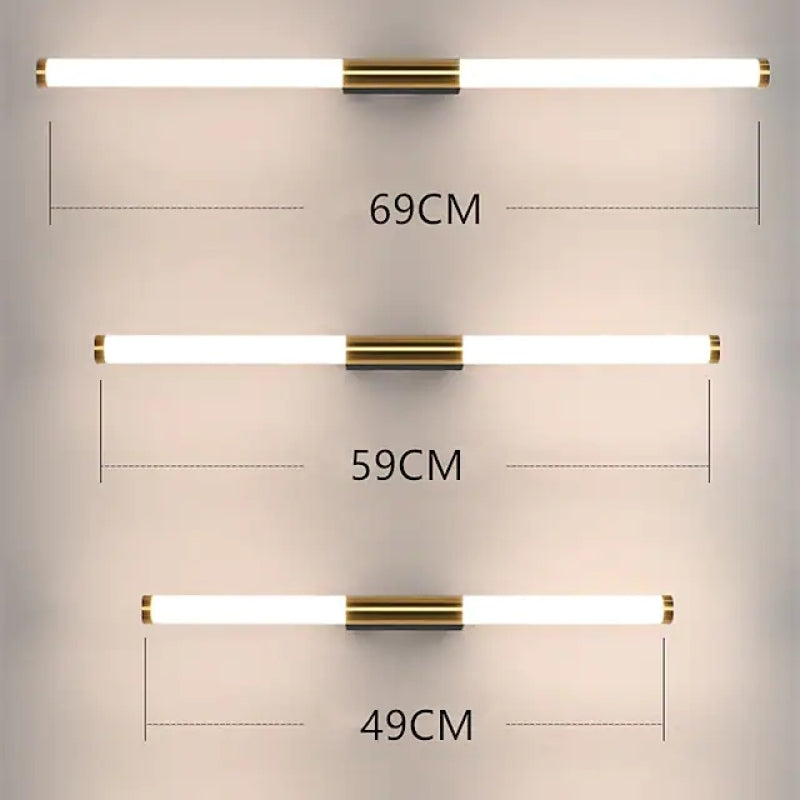 Gold Finish Metal And Acrylic Wall Light With Linear LED Bar