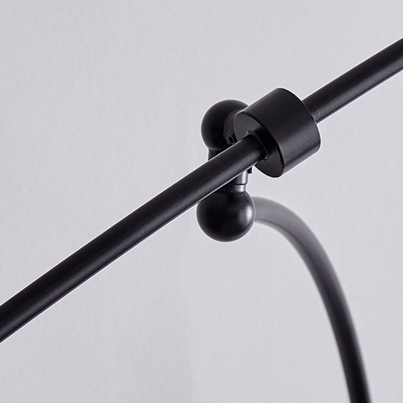 Metal Wall Lamp With Curved Arm And Glass Shade Sculptural Nordic Design