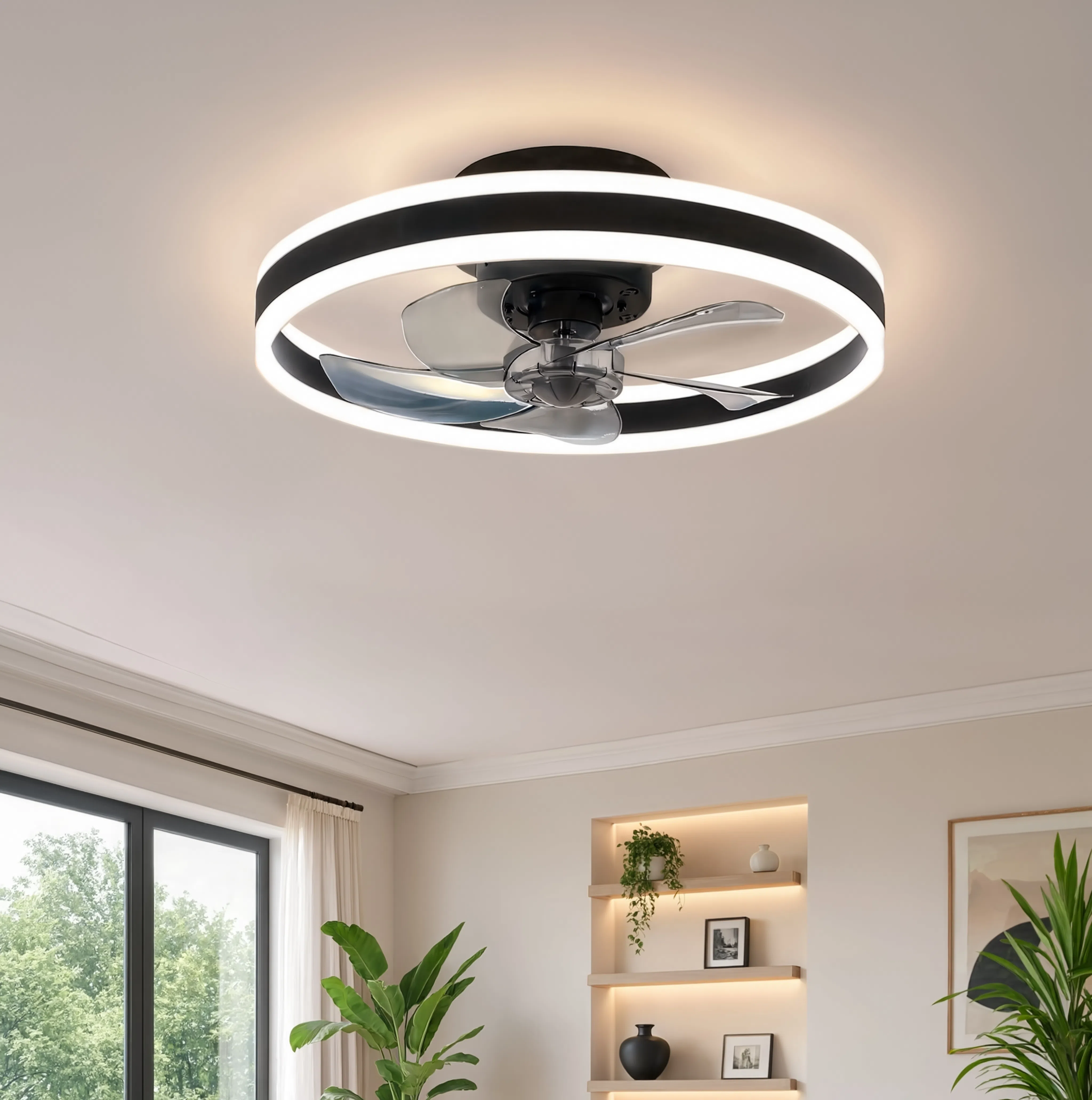 Takvifte med LED-lys - 50 cm - 6 hastigheter - 3 fargetemperaturer - Fjernkontroll | meowbutter