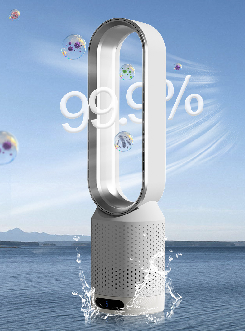 Kompakt 3-i-1-luftkylare och luftrenare — justerbar oscillation, inbyggt filter
