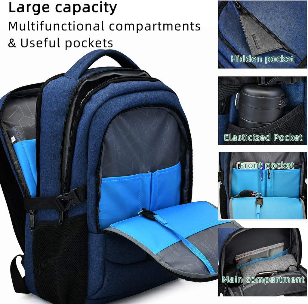Lopásgátló utazó laptophátizsák — USB-töltőport, megerősített rekesz 13–17 hüvelykes laptopokhoz