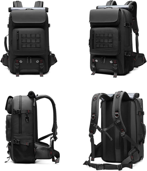 Rucsac de călătorie impermeabil de 50 L — port de încărcare USB, compartiment separat pentru încălțăminte, dimensiune pentru bagaj de mână