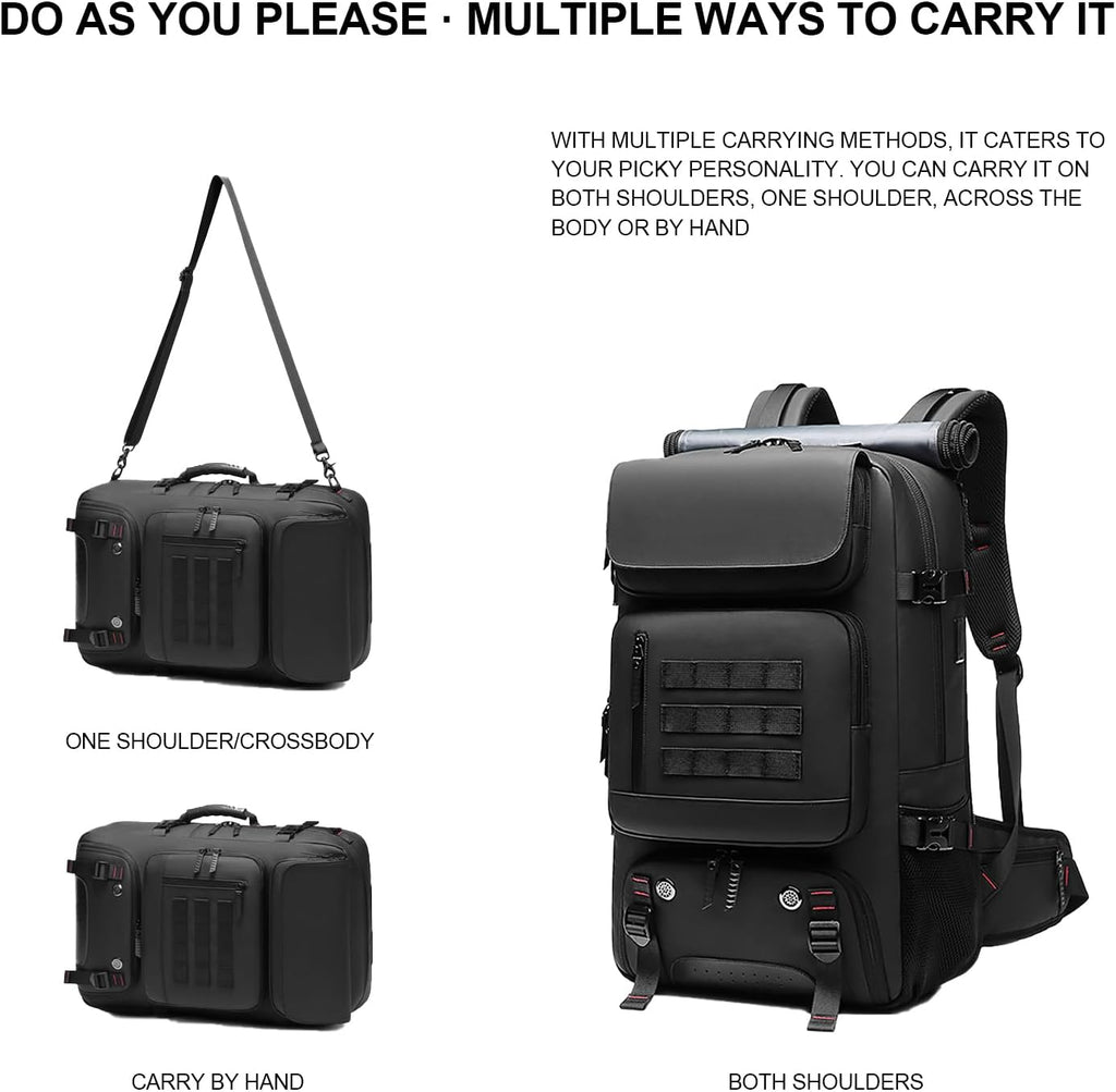 50-Liter-wasserdichter Reiserucksack — USB-Ladeanschluss, separates Schuhfach, Handgepäckgröße