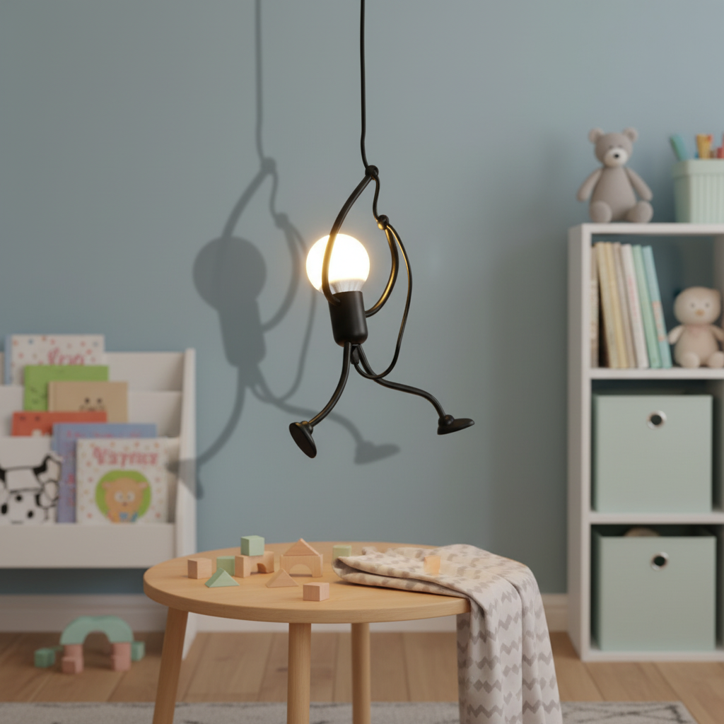 Suspension poupée souriante HappyHanger - décoration ludique pour la chambre