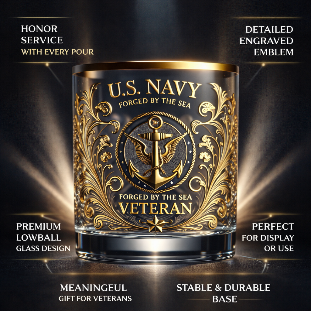 Engraved Veteran Tribute Whiskey Glass — Memorial Edition