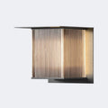 Outdoor Wall Lamp Rectangular Design With Ribbed Glass And Metal IP68 Waterproof LED