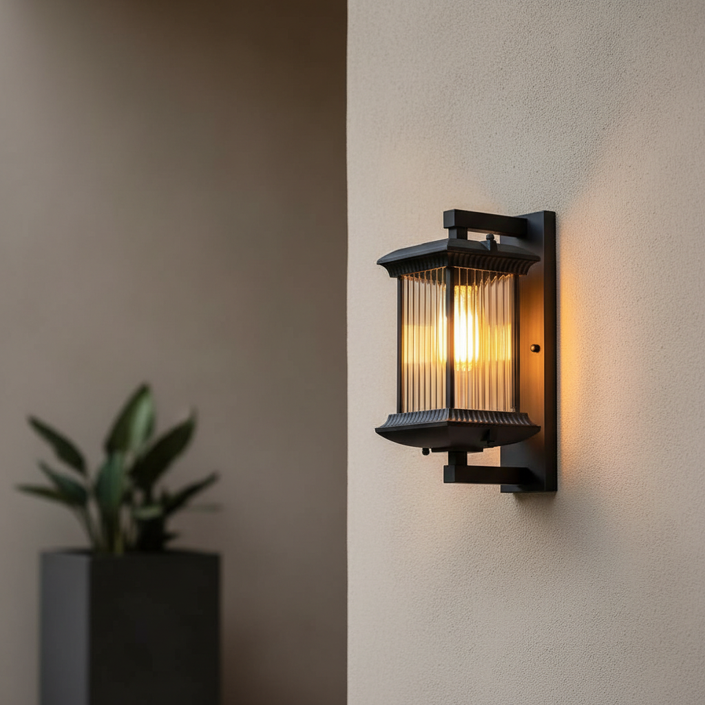 Veyra Wall Lamp For Outdoor Use Aluminum Glass Construction