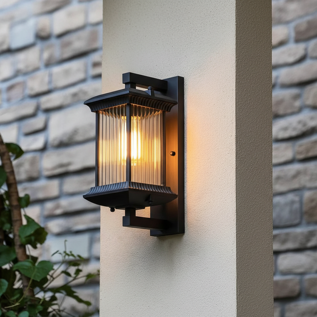 Veyra Wall Lamp For Outdoor Use Aluminum Glass Construction