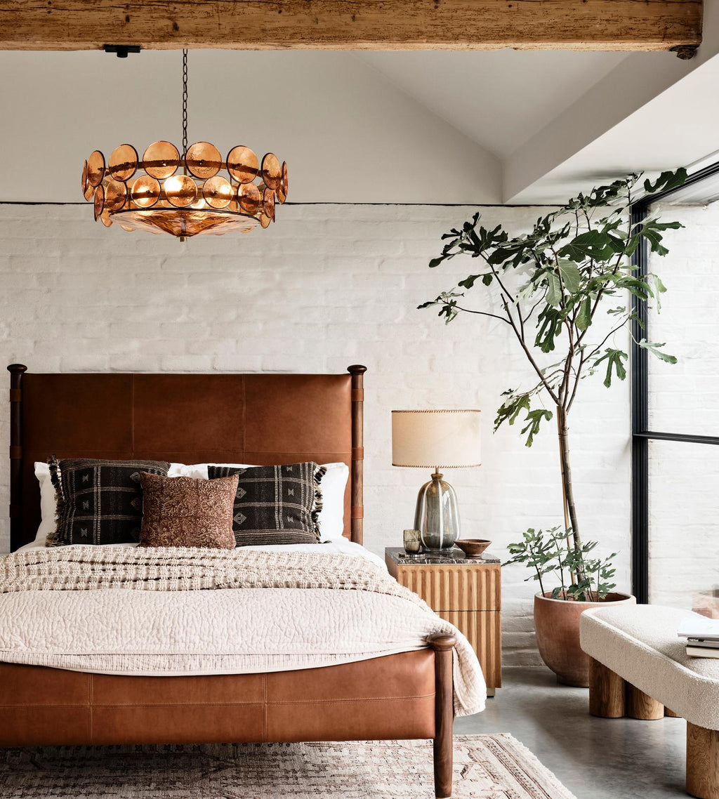 Gold Adjustable Height Chandelier With Textured Glass Orbs