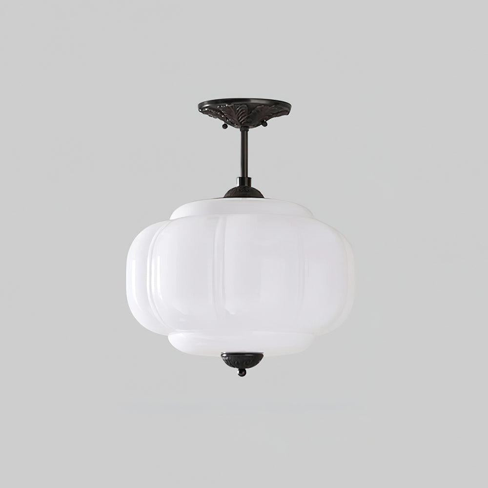 Vintage Glass Ceiling Light With Brass Fittings Elegant Flush Mount Fixture