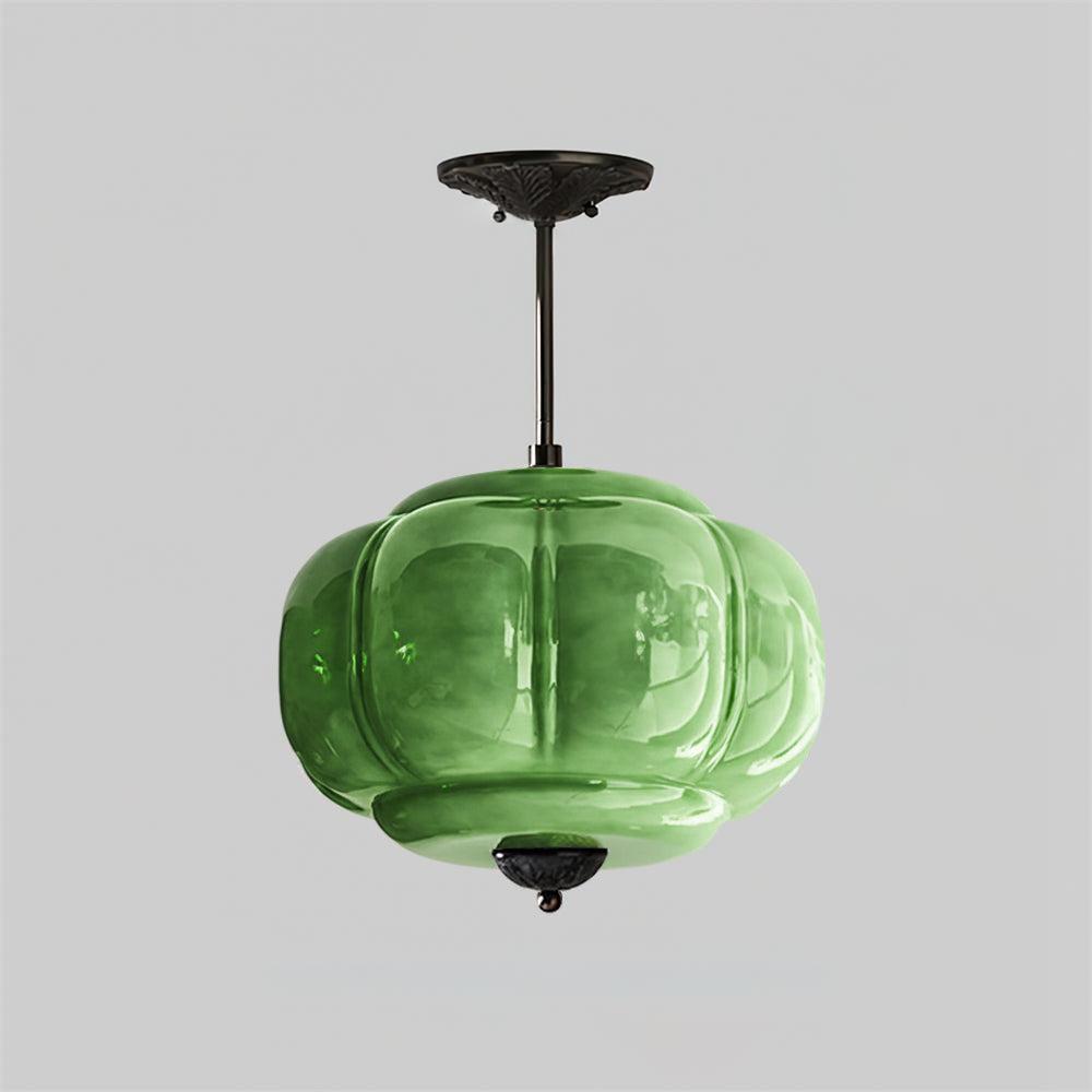 Vintage Glass Ceiling Light With Brass Fittings Elegant Flush Mount Fixture