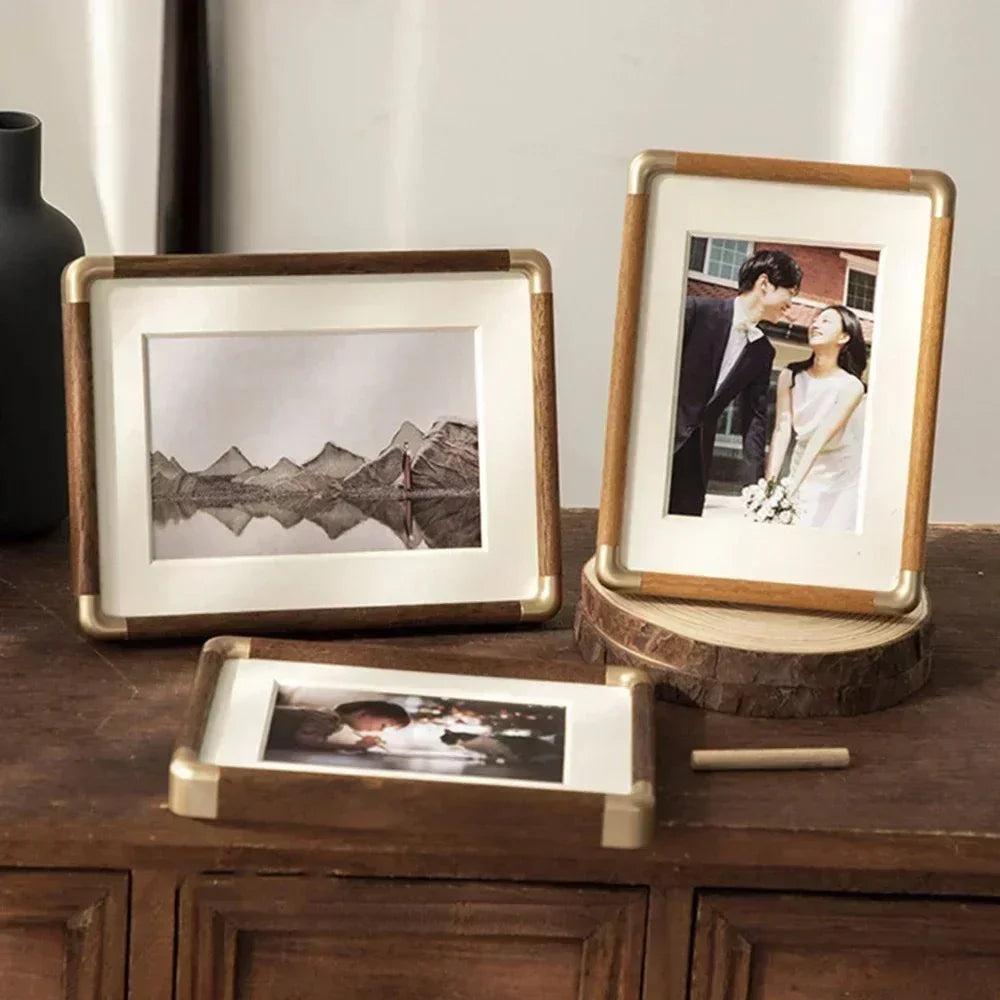 Elegant Vintage Solid Wood Photo Frame For Desktop Display