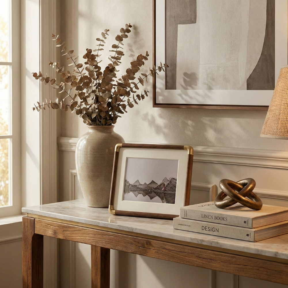 Elegant Vintage Solid Wood Photo Frame For Desktop Display