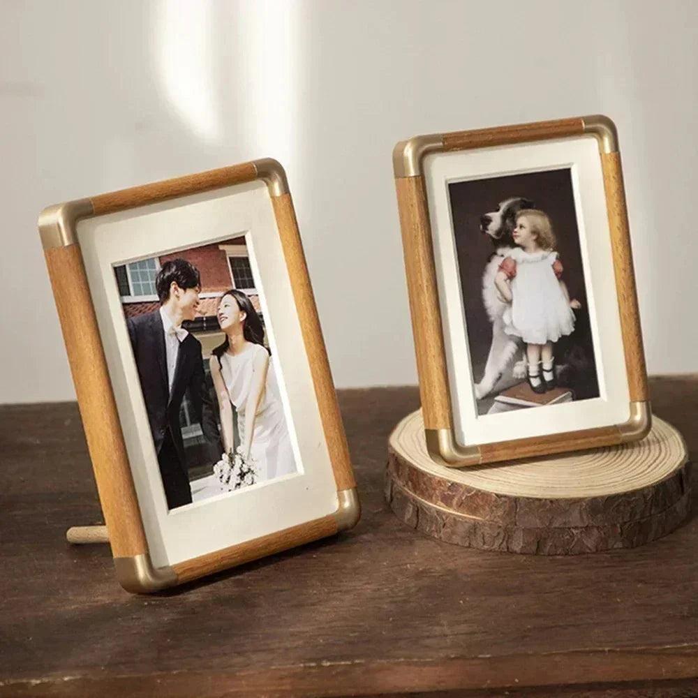 Elegant Vintage Solid Wood Photo Frame For Desktop Display