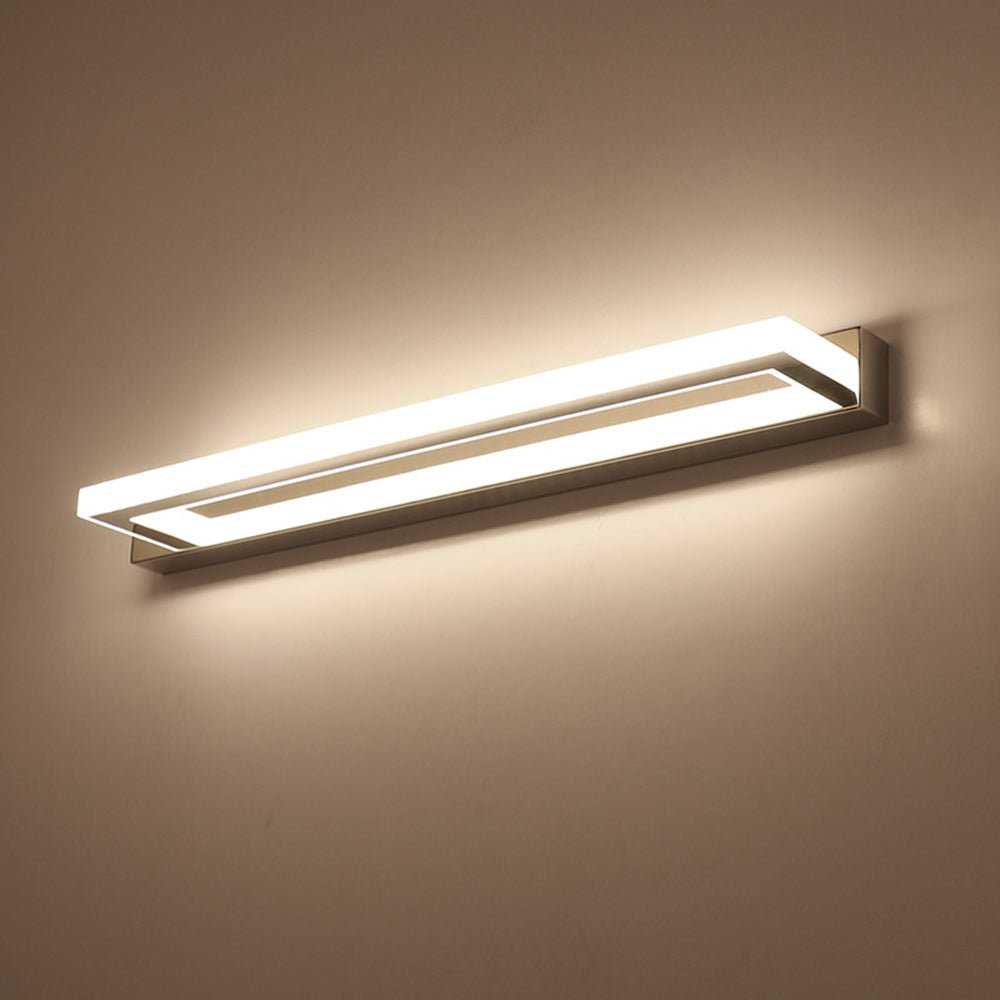 Metal And PC Rectangular LED Wall Light For Bathroom And Bedroom