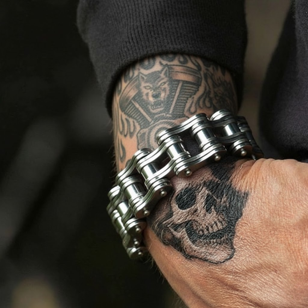 Bracciale Catena da Biker – Serie Acciaio Forgiato | meowbutter