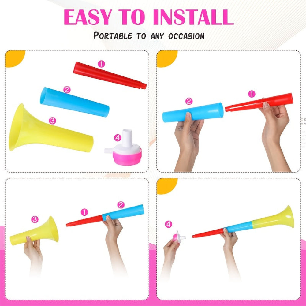Portable Collapsible Vuvuzela Horn — High-Volume Acoustic Trumpet