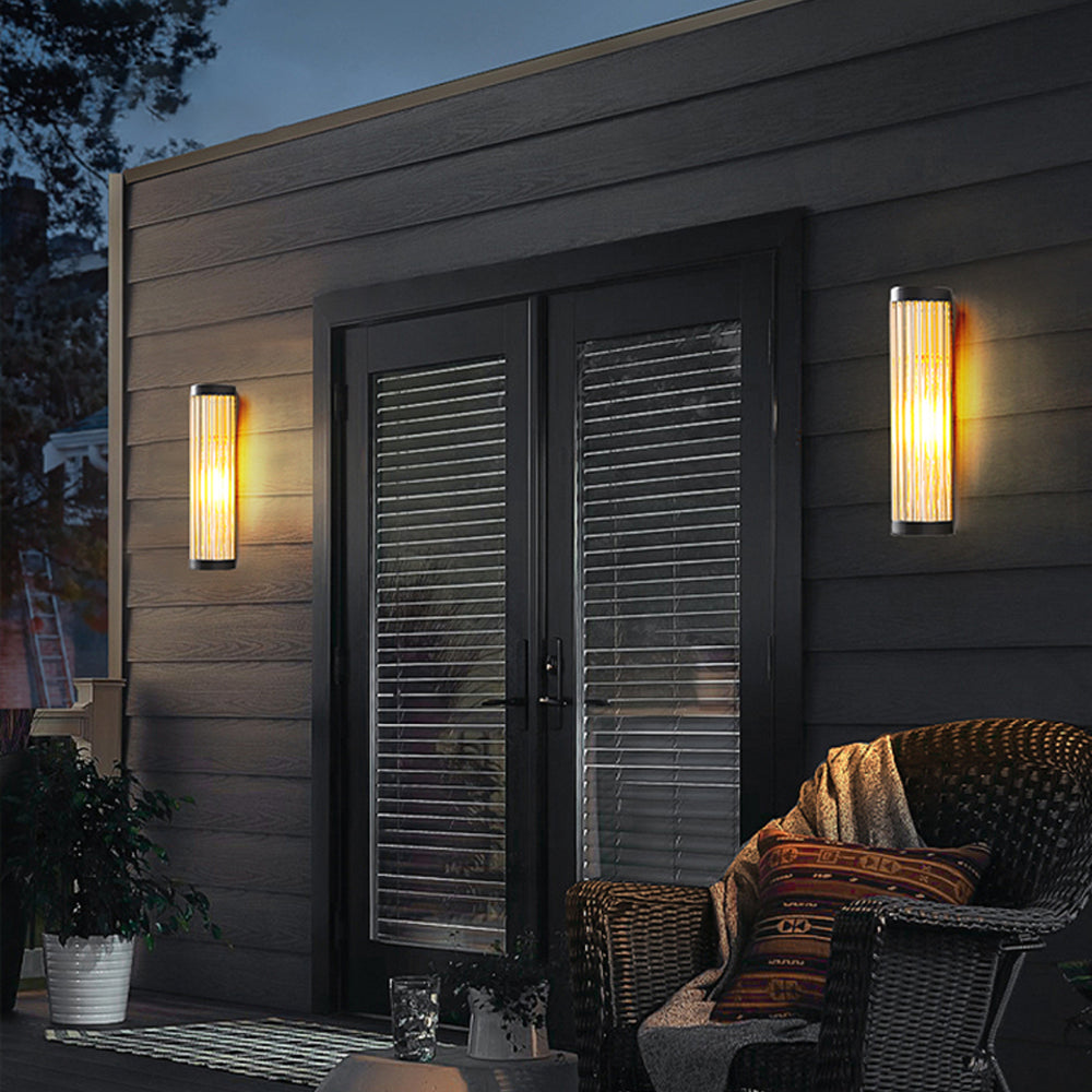 Outdoor Wall Light With Half Cylinder Glass Design, LED IP65, Warm White